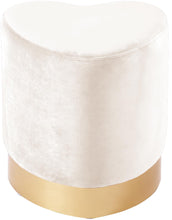 Load image into Gallery viewer, Heart Cream Velvet Ottoman/Stool image