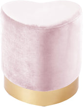 Load image into Gallery viewer, Heart Pink Velvet Ottoman/Stool image
