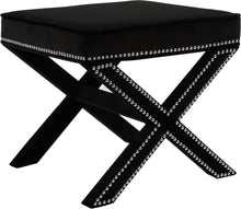 Load image into Gallery viewer, Nixon Black Velvet Ottoman/Bench image