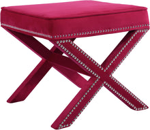 Load image into Gallery viewer, Nixon Pink Velvet Ottoman/Bench image