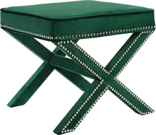 Load image into Gallery viewer, Nixon Green Velvet Ottoman/Bench image