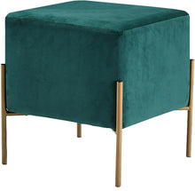 Load image into Gallery viewer, Isla Green Velvet Ottoman/Stool image