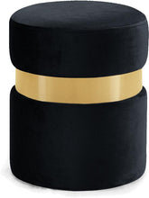 Load image into Gallery viewer, Hailey Black Velvet Ottoman/Stool image