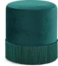 Load image into Gallery viewer, Teddy Green Velvet Ottoman/Stool image