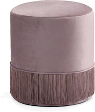 Load image into Gallery viewer, Teddy Pink Velvet Ottoman/Stool image