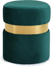 Load image into Gallery viewer, Hailey Green Velvet Ottoman/Stool image