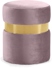 Load image into Gallery viewer, Hailey Pink Velvet Ottoman/Stool image