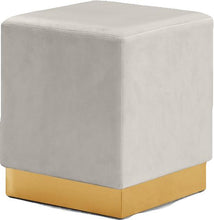 Load image into Gallery viewer, Jax Cream Velvet Ottoman/Stool image