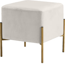 Load image into Gallery viewer, Isla Cream Velvet Ottoman/Stool image
