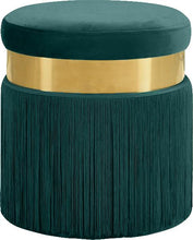 Load image into Gallery viewer, Yasmine Green Velvet Ottoman/Stool image