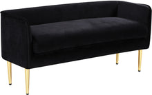 Load image into Gallery viewer, Audrey Black Velvet Bench image