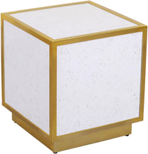 Load image into Gallery viewer, Glitz White Faux Marble End Table image