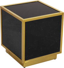 Load image into Gallery viewer, Glitz Black Faux Marble End Table image