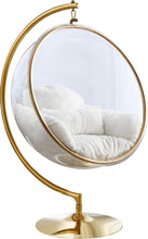 Load image into Gallery viewer, Luna White Faux Fur Acrylic Swing Accent Chair image