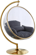 Load image into Gallery viewer, Luna Grey Fabric Acrylic Swing Bubble Accent Chair (2 Boxes) image