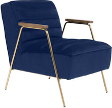 Load image into Gallery viewer, Woodford Navy Velvet Accent Chair image