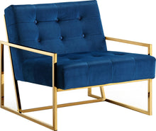 Load image into Gallery viewer, Pierre Navy Velvet Accent Chair image