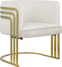 Load image into Gallery viewer, Rays Cream Velvet Accent Chair image