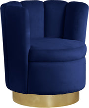 Load image into Gallery viewer, Lily Navy Velvet Accent Chair image