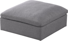 Load image into Gallery viewer, Serene Grey Linen Fabric Deluxe Cloud Ottoman image