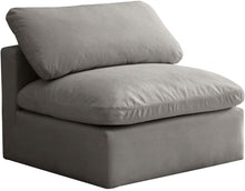 Load image into Gallery viewer, Plush Grey Velvet Standard Cloud Modular Armless Chair image