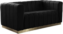 Load image into Gallery viewer, Marlon Black Velvet Loveseat image