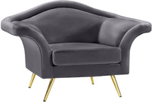 Load image into Gallery viewer, Lips Grey Velvet Chair image