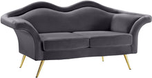 Load image into Gallery viewer, Lips Grey Velvet Loveseat image