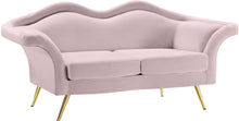 Load image into Gallery viewer, Lips Pink Velvet Loveseat image