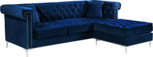 Load image into Gallery viewer, Damian Navy Velvet 2pc. Reversible Sectional image