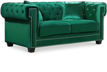 Load image into Gallery viewer, Bowery Green Velvet Loveseat image