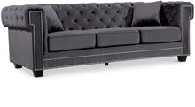 Load image into Gallery viewer, Bowery Grey Velvet Sofa image