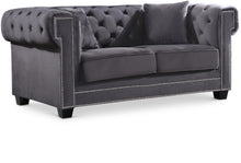 Load image into Gallery viewer, Bowery Grey Velvet Loveseat image