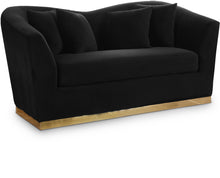 Load image into Gallery viewer, Arabella Black Velvet Loveseat image