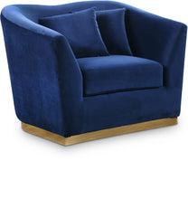 Load image into Gallery viewer, Arabella Navy Velvet Chair image