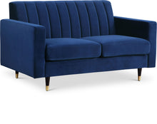 Load image into Gallery viewer, Lola Navy Velvet Loveseat image