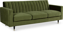 Load image into Gallery viewer, Lola Olive Velvet Sofa image