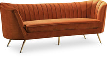 Load image into Gallery viewer, Margo Cognac Velvet Sofa image