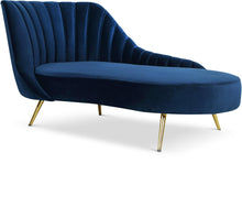 Load image into Gallery viewer, Margo Navy Velvet Chaise image
