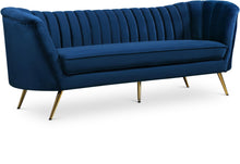 Load image into Gallery viewer, Margo Navy Velvet Sofa image