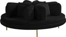 Load image into Gallery viewer, Circlet Black Velvet Round Sofa Settee image