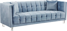 Load image into Gallery viewer, Mariel Sky Blue Velvet Sofa image