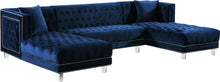 Load image into Gallery viewer, Moda Navy Velvet 3pc. Sectional image