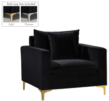 Load image into Gallery viewer, Naomi Black Velvet Chair image