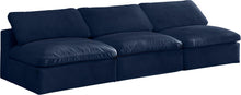 Load image into Gallery viewer, Cozy Navy Velvet Cloud Modular Armless Sofa image