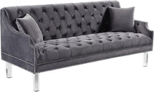 Load image into Gallery viewer, Roxy Grey Velvet Sofa image