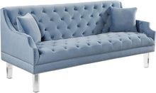 Load image into Gallery viewer, Roxy Sky Blue Velvet Sofa image