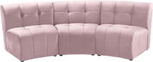 Load image into Gallery viewer, Limitless Pink Velvet 3pc. Modular Sectional image