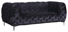 Load image into Gallery viewer, Mercer Black Velvet Loveseat image