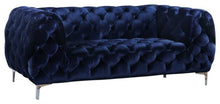Load image into Gallery viewer, Mercer Navy Velvet Loveseat image